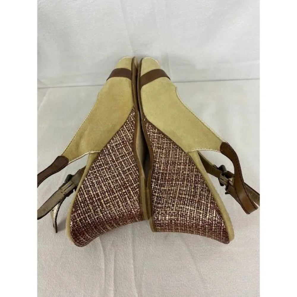 Taryan Rose Wedge Sling Back Heels Made in Italy Women's Size 40 - Picture 4 of 6
